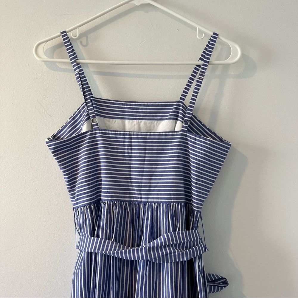 J Crew Garratt striped tiered maxi dress cotton blue white 4 - Picture 7 of 11
